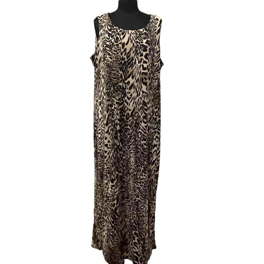 Chico’s women’s leopard Print sleeveless Maxi Dress size 3
